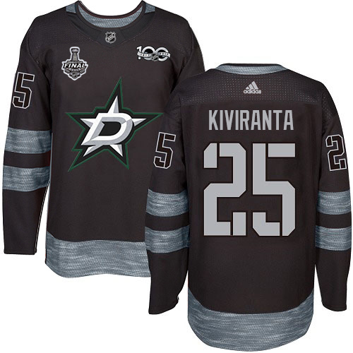 Adidas Men Dallas Stars 25 Joel Kiviranta Black 1917-2017 100th Anniversary 2020 Stanley Cup Final Stitched NHL Jersey